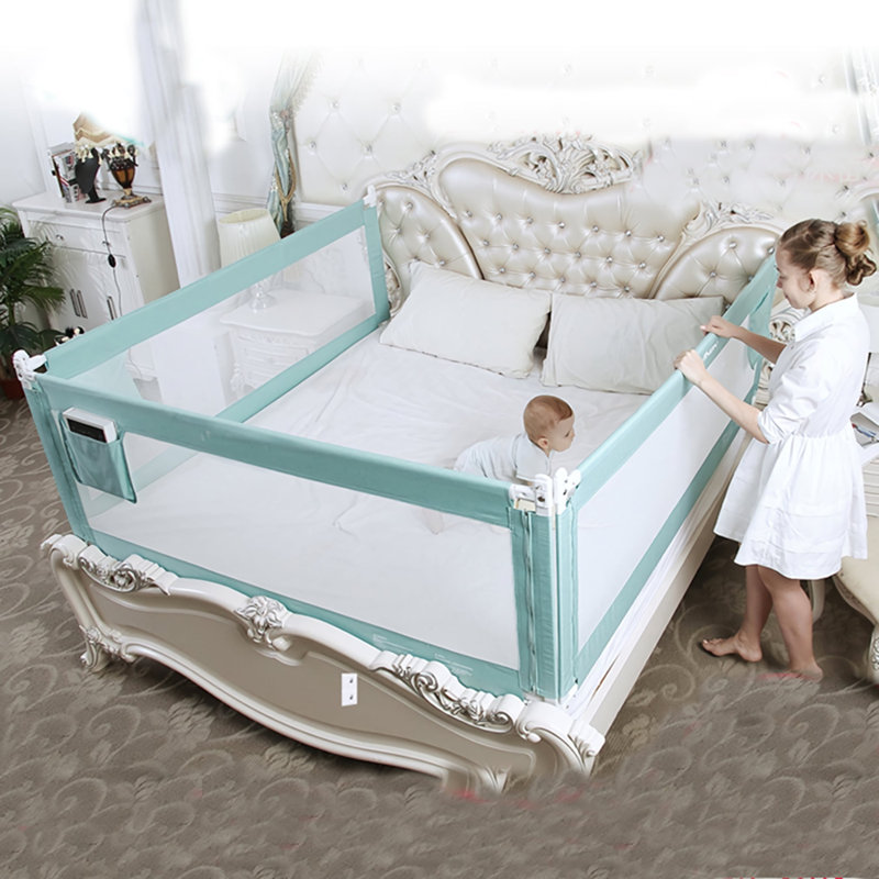 Intexca 2 Set Queen Bed Safety Bed Guardrail Bed Fence for Children Toddlers Infants